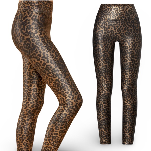 SPANX Luxe Faux Leather Leggings | Leopard Shine | Limited Edition | Size M - Picture 10 of 15